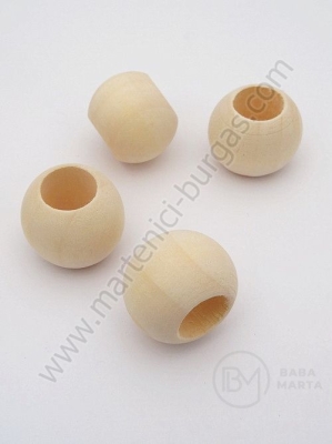 Bilă de lemn ~20x~16mm gaură naturală 9~10mm 1 pachet 20 buc 321243