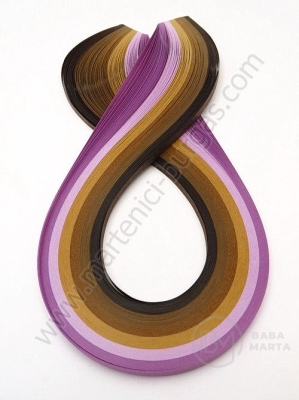 Panglici quilling 3mm x 390mm gamă mov 1 pachet 6 culori x 20 bucăți - 120 bucăți 175082