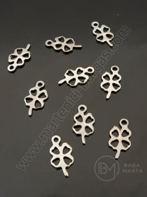 Pandantiv trifoi OȚEL 12.5x6x1mm 1 pachet 10 buc 305649