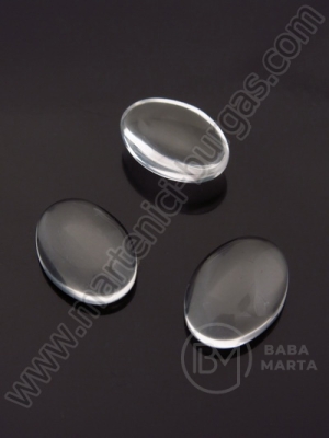 Caboșon oval din sticlă 14x10x3mm transparent 1 pachet 10 buc 191002
