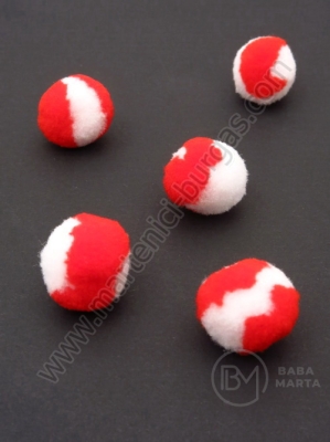 Pompom 20mm alb-rozu calitate 1, 1 pachet, 20 bucăți. 461211