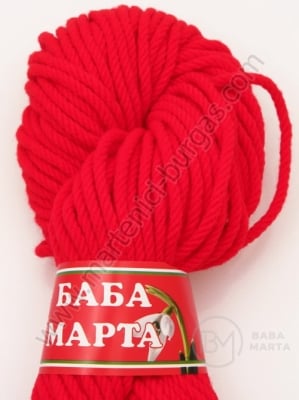Sfoară răsucită 3mm roșu 100% acrilic 100g ~55metri 431223