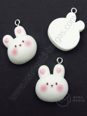 Pendant din rășină iepure ~25x~20mm gaură 2mm 1 pack 2 pcs 335868