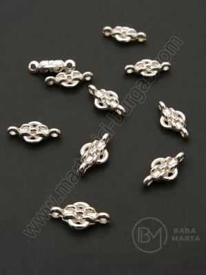 Mărgele plastic SSV 13x7x3.5mm culoare argintie 1 pachet 250 buc 318534