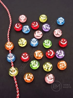 Mărgele 7x4mm smile mix gaură 1.6mm 1 pachet 40g ~300 buc 312794
