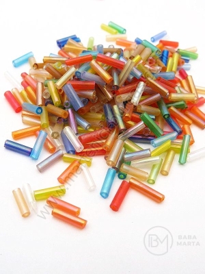 Amestec de sticlă transparent 6x2mm 50g 331017