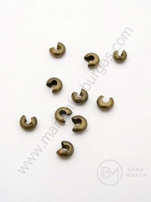 Dop metalic 3x2mm culoare bronz antic 1 pachet 50 buc 302125