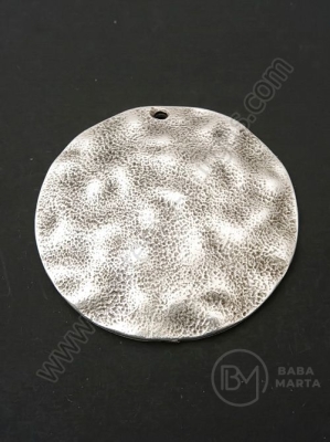 Pandantiv metalic 45mm culoare argintie gaură 2mm 1 buc 307712