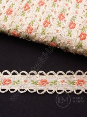 Panglică cu flori 13mm 1 pachet ~20 metri 411206