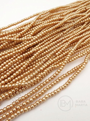 Șir de perle din glass 3mm, color lemn, gaură 1mm ~225 pieces 341065