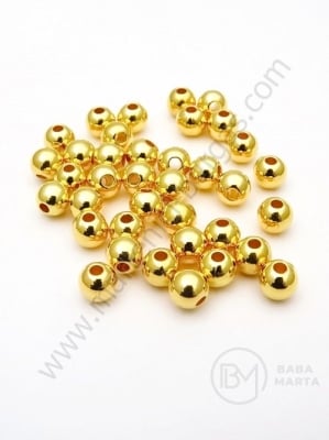 Mărgele SSV 6mm aurii, gaură 1.5mm, 1 pachet ~150 buc 318055