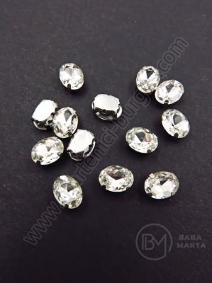 Placă de sticlă (cristal) 8x6x4mm transparentă în cutie metalică 1 pachet 10 bucăți 151765