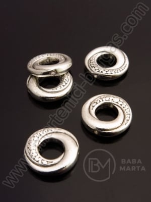 Mărgele metallice 15x3.5mm color argintie 5 buc 308339