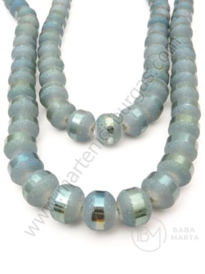 Şir de mărgele cristaline 9x10.5mm galvanizat 1 brad ~65 buc ~58cm 342411