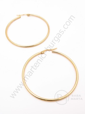 Cercei rotunzi din OȚEL 60x2mm color aurie 1 pereche 281297