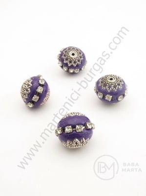 Mărgele Indonezia ~15x~14mm lucrate manual gaură 2mm 1buc 308562