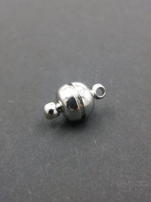 Închizatore magnetică 8x14mm argintie, gaură 1mm, 1 buc. 302203