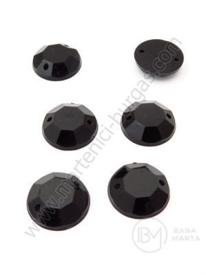Piatră acrilică 16mm neagră pentru cusut 1 pachet 25 buc 153117