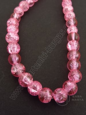 Bilă de vitola 6mm roz craquelat 80cm ~140 buc 1 buc 343173