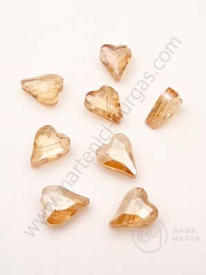 Inimă cristal 13x10x6mm Swarovski imitație auriu efect AB 1 pachet 5 bucăți 335389