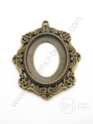 Bază metalică pentru pendantiv 45x35mm bronz antique 1 buc 308492