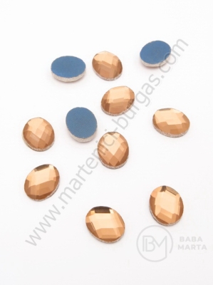 Pahar oval 8x10mm auriu pentru lipici hot 1 pachet 20 buc 151406
