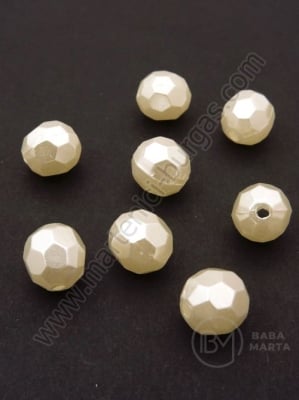 Perlă cremă 10mm gaură fațetată 2mm 1 pachet 40g ~82 buc 312448