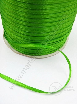Panglică satinată verde 3mm, 20 metri, 451616