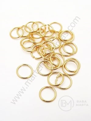 Inel 8x0.8mm OȚEL placat cu aur 1 pachet 20 buc 305676