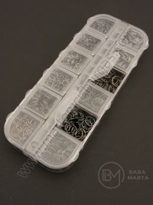 Inele 4,5,6,7,8,10x0.7mm culoare grafit ~1020 bucăți 1 bucată 301492
