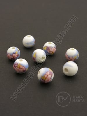 Bilă de porțelan 8mm vopsită gaură 2mm 1 buc 335203