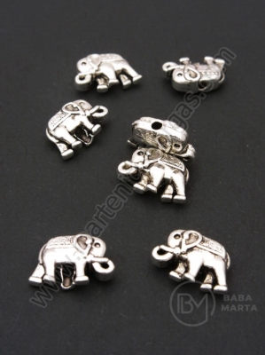 Mărgele elefant 9x14x4.5mm color argintie 1 pachet 10 buc 306175