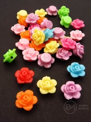 Mărgele floare 12.5x7mm gaură mixtă 1.5mm 1 pachet 40g ~103 buc 312764