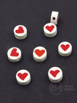 Mărgele FIMO 9~10x4.5mm inimă 10 buc 312938