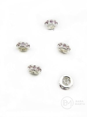 Margele 7x3.5mm alamă cu zirconiu 305484