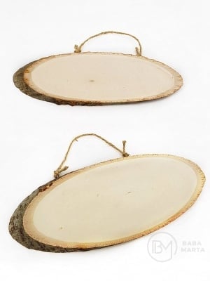 Indicator elipsă din lemn 325~360x115~130mm panou cu franghie 182899
