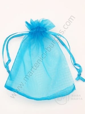Saculet pentru bijuterii 9x12cm organza albastru 1 pachet 10 buc 461247