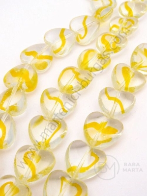 Inimă de sticlă 14mm ~25 bucăți gaură 1.5mm 1 bucată 343613