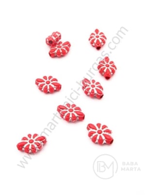 Figurină roșie brad argintiu 11.5x9x4mm 1 pachet 40g ~228 buc 312155