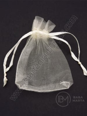 Pungă pentru bijuterii 7x9cm organza șampanie 1 pachet 10 bucăți 461267