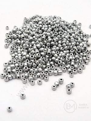 Mărgele de sticlă argintii 2mm 1 pachet 50g 332070