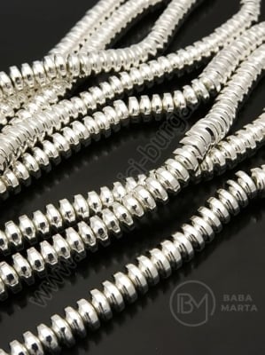 Hematit nemagnetic 6x3mm argintiu alb ~145 bucati 40cm 1buc 352413