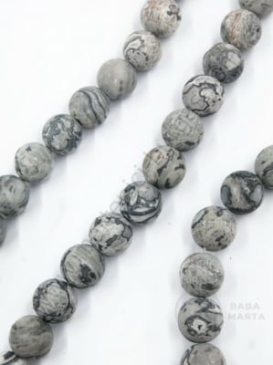 Jasp Naniz MATIFICAT bilă naturală 10mm ~37 buc 37cm 1 buc 353242