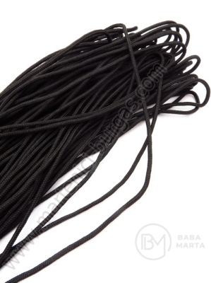 Sfoară imitație paracord negru 2,5 mm, 10 metri, 441210