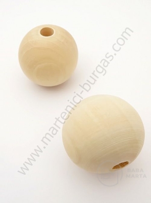 Bilă de lemn 30mm gaură naturală 5~6mm 1 paquet 5 buc 321237