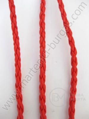 Piele artificială roșie 3mm 5 metri 421001