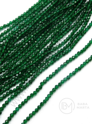 Jadeit ~ bilă fațetată de 2 mm ~ 200 buc ~ 39 cm 1 greutate 353109