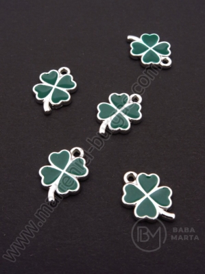 Pandantiv SSV trifoi 19x13mm verde 1 pachet 10 buc 318434
