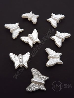Fluture 17x14x5mm perlă albă gaură 1.2mm 1 pachet 40g ~112 buc 312808