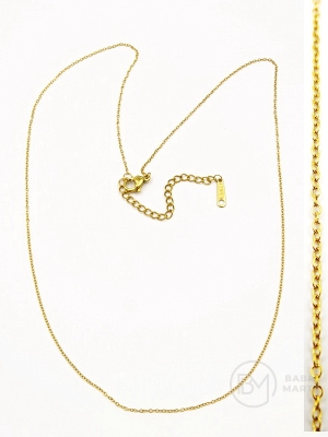 Necklace in stainless steel (304) grosime 1.5x1.3x0.25mm length 45+5cm extensie placată cu aur 281401